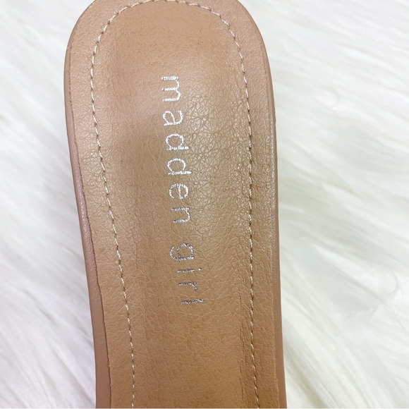 New Steve Madden Madden Girl Norra Heeled Slide Sandal Nude Metallic Pearl 7.5 - Picture 5 of 8